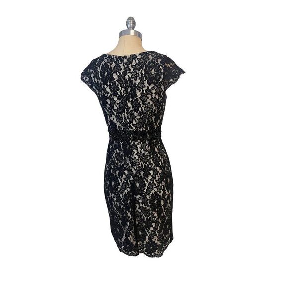 Monique Lhillier Black Beaded Party Cocktail Dress size 4 - Picture 4 of 8